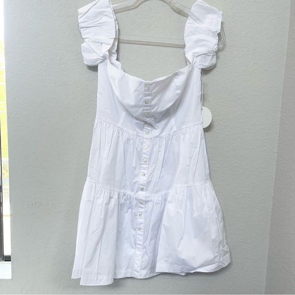 STAUD Mini Elio Dress White Size 10 - Picture 3 of 6
